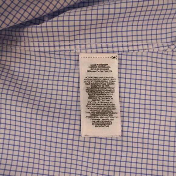 Polo Ralph Lauren Men Dress Shirt Sz 16 Custom Fit Button Up Blue White Check LS - Picture 9 of 11